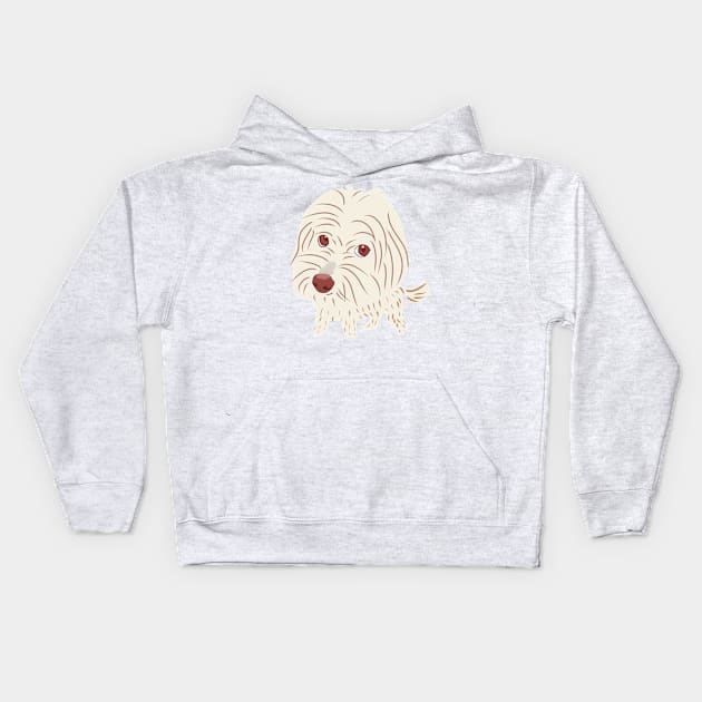 Big Head Maltipoo Dog Kids Hoodie by PatternbyNOK